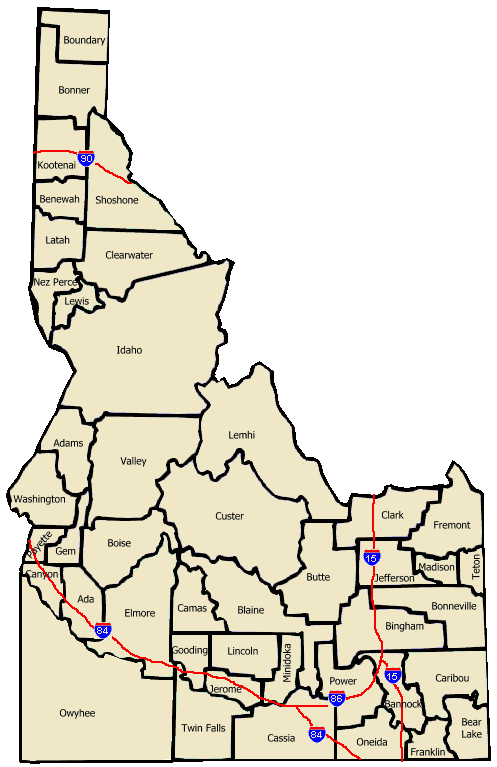 Idaho Map Cities And Towns Ghost Towns of Idaho