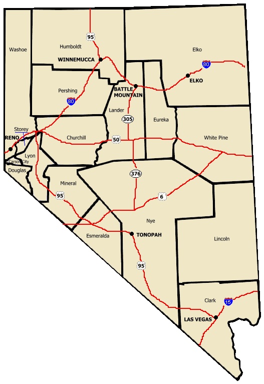 nevada ghost town map
